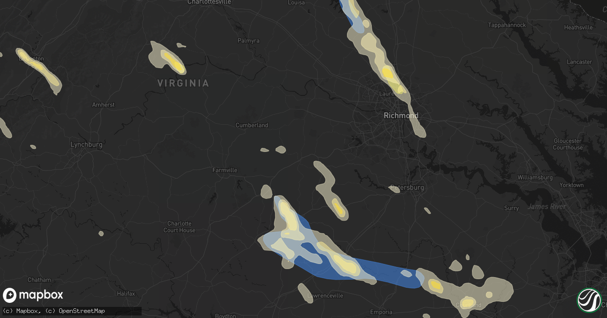 Hail map in Amelia Court House, VA on September 4, 2026