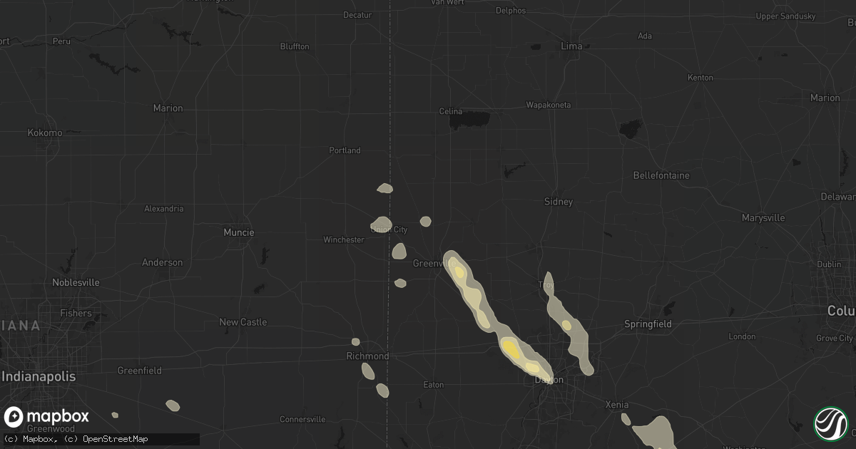 Hail map in Ansonia, OH on September 4, 2026