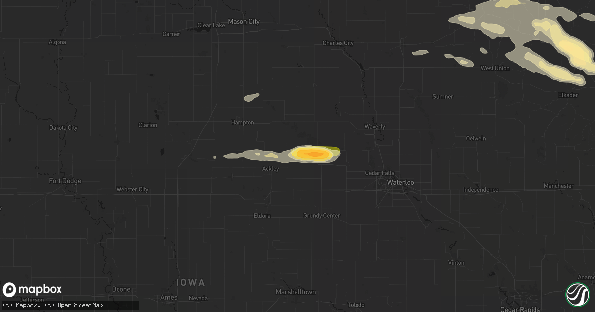 Hail map in Aplington, IA on September 4, 2026
