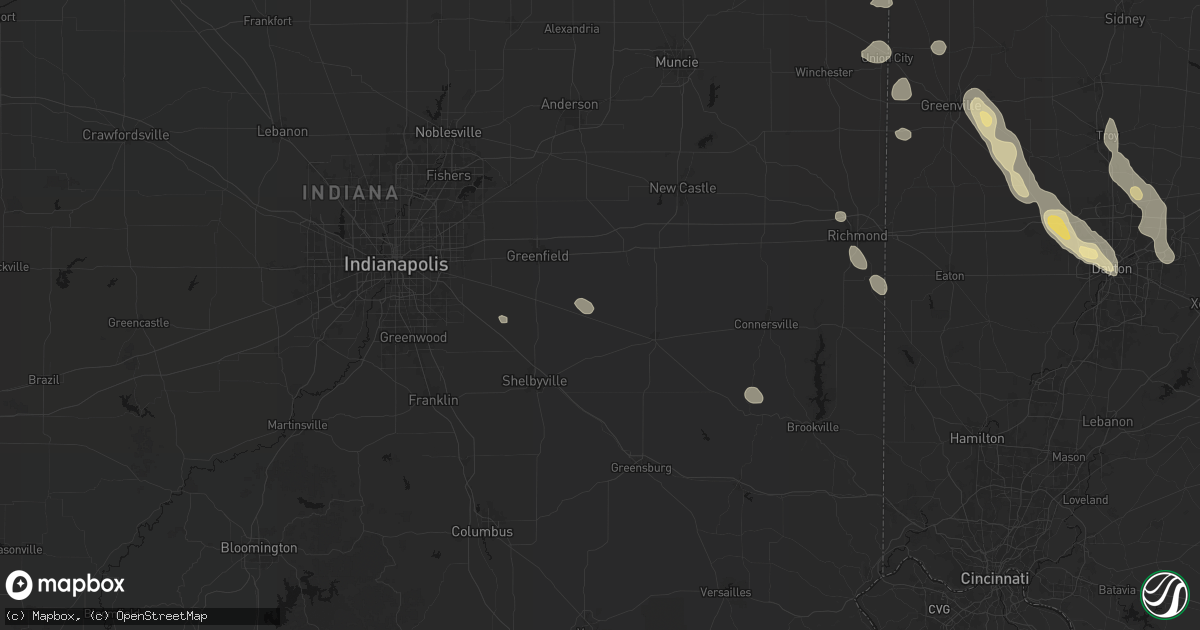 Hail map in Arlington, IN on September 4, 2026