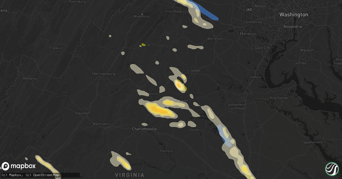 Hail map in Aroda, VA on September 4, 2026
