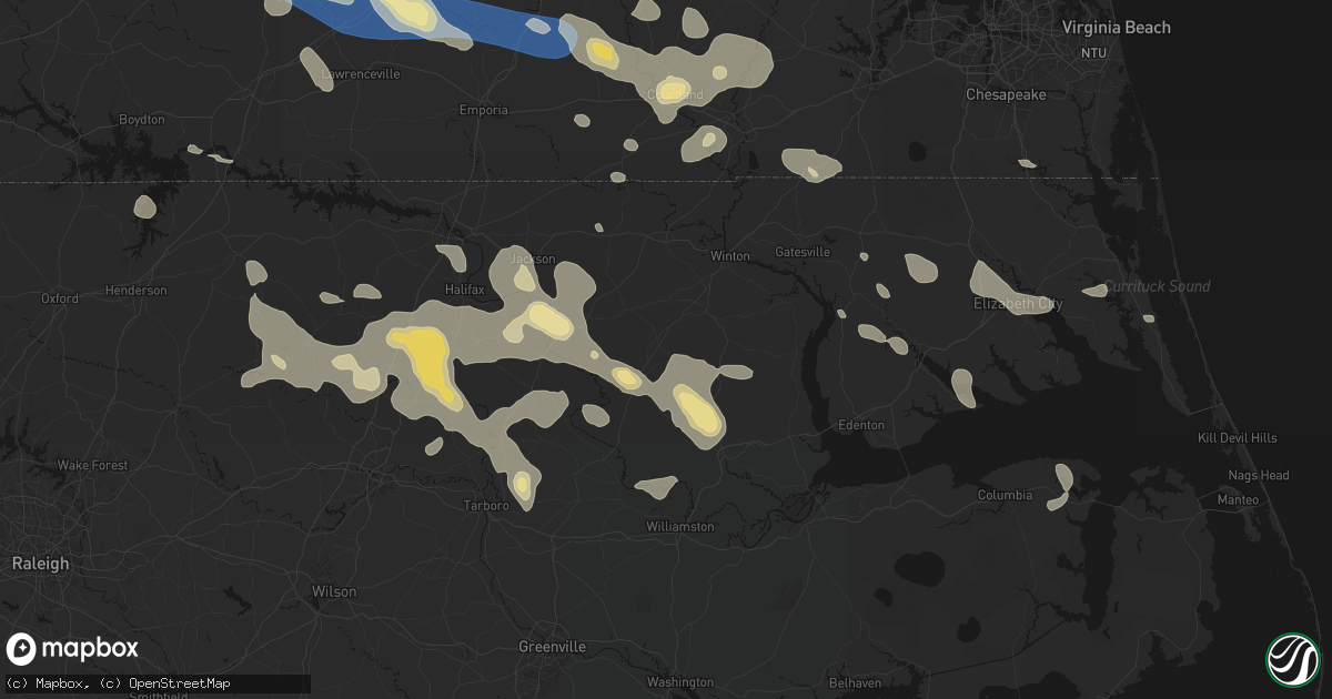 Hail map in Aulander, NC on September 4, 2026