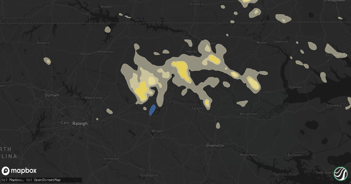 Hail map in Battleboro, NC on September 4, 2026