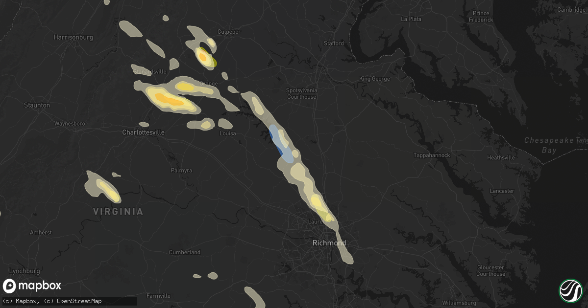 Hail map in Beaverdam, VA on September 4, 2026