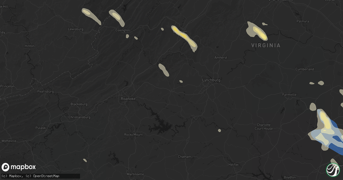 Hail map in Bedford, VA on September 4, 2026