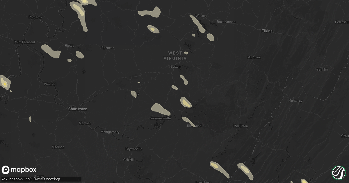 Hail map in Birch River, WV on September 4, 2026