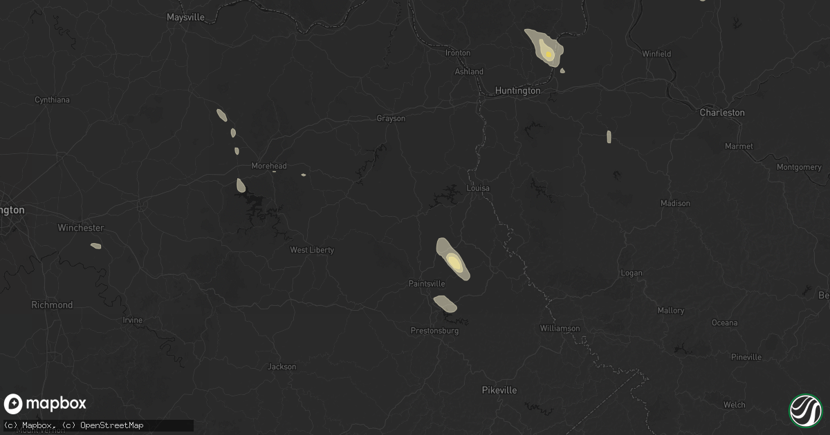 Hail map in Blaine, KY on September 4, 2026