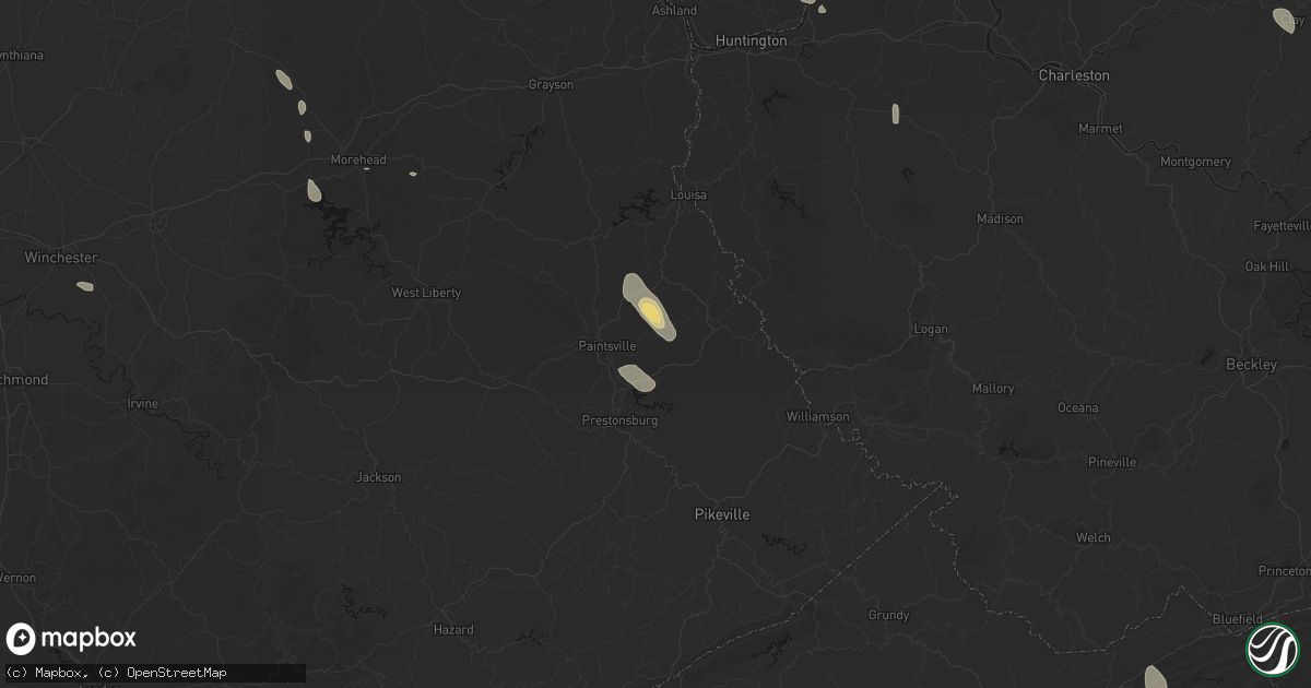 Hail map in Boons Camp, KY on September 4, 2026