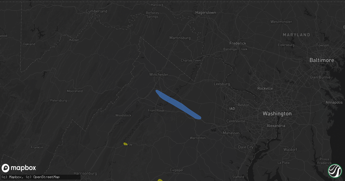 Hail map in Boyce, VA on September 4, 2026
