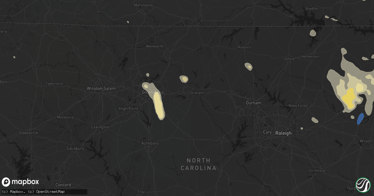 Hail map in Burlington, NC on September 4, 2026