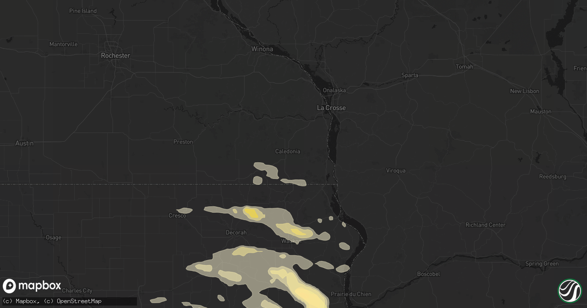 Hail map in Caledonia, MN on September 4, 2026
