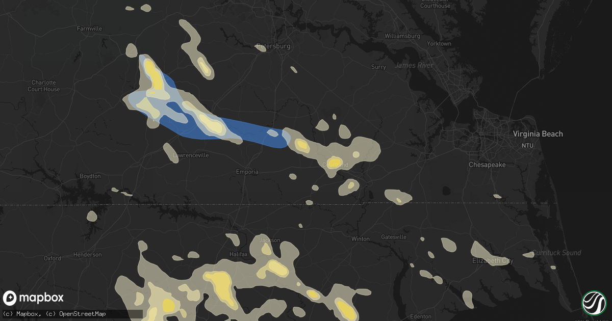 Hail map in Capron, VA on September 4, 2026