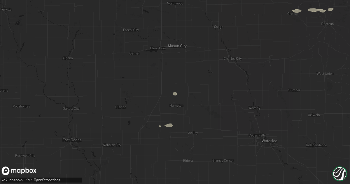 Hail map in Chapin, IA on September 4, 2026