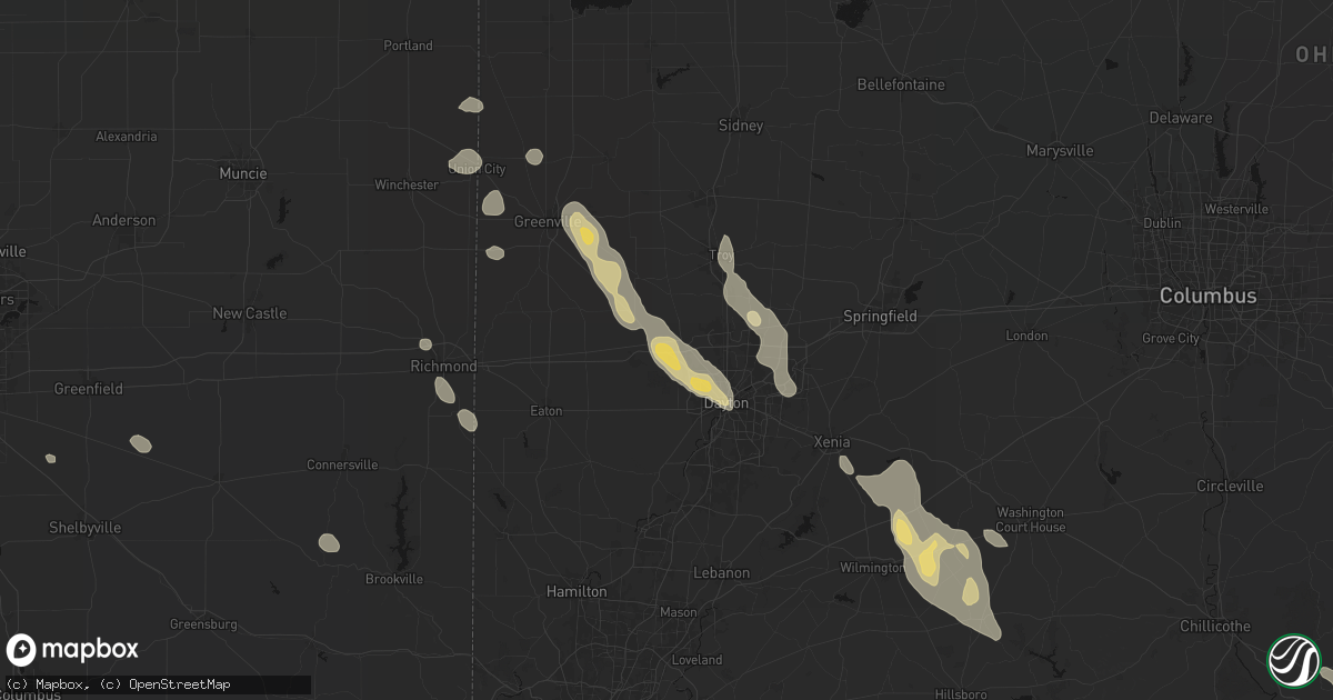 Hail map in Clayton, OH on September 4, 2026