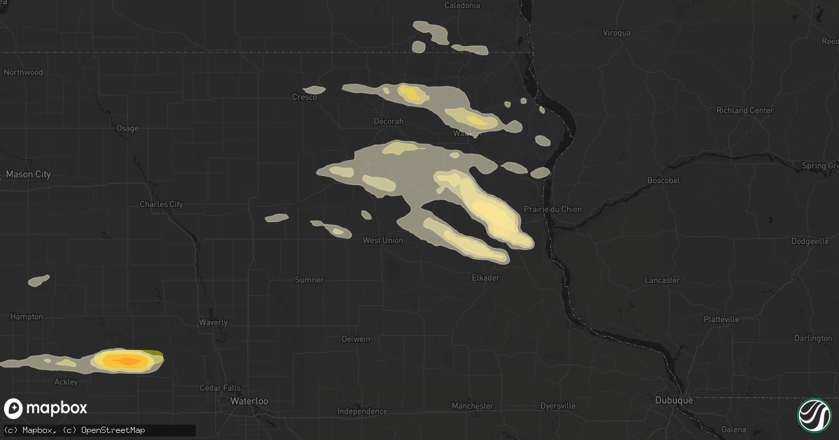 Hail map in Clermont, IA on September 4, 2026
