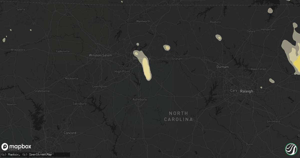 Hail map in Climax, NC on September 4, 2026