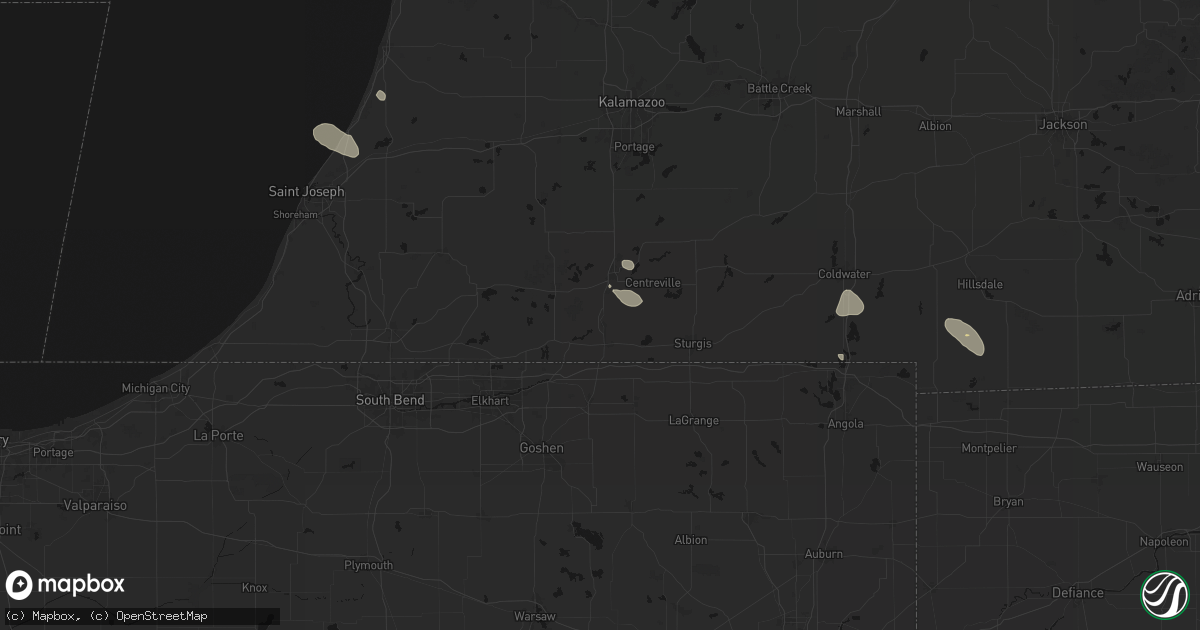 Hail map in Constantine, MI on September 4, 2026