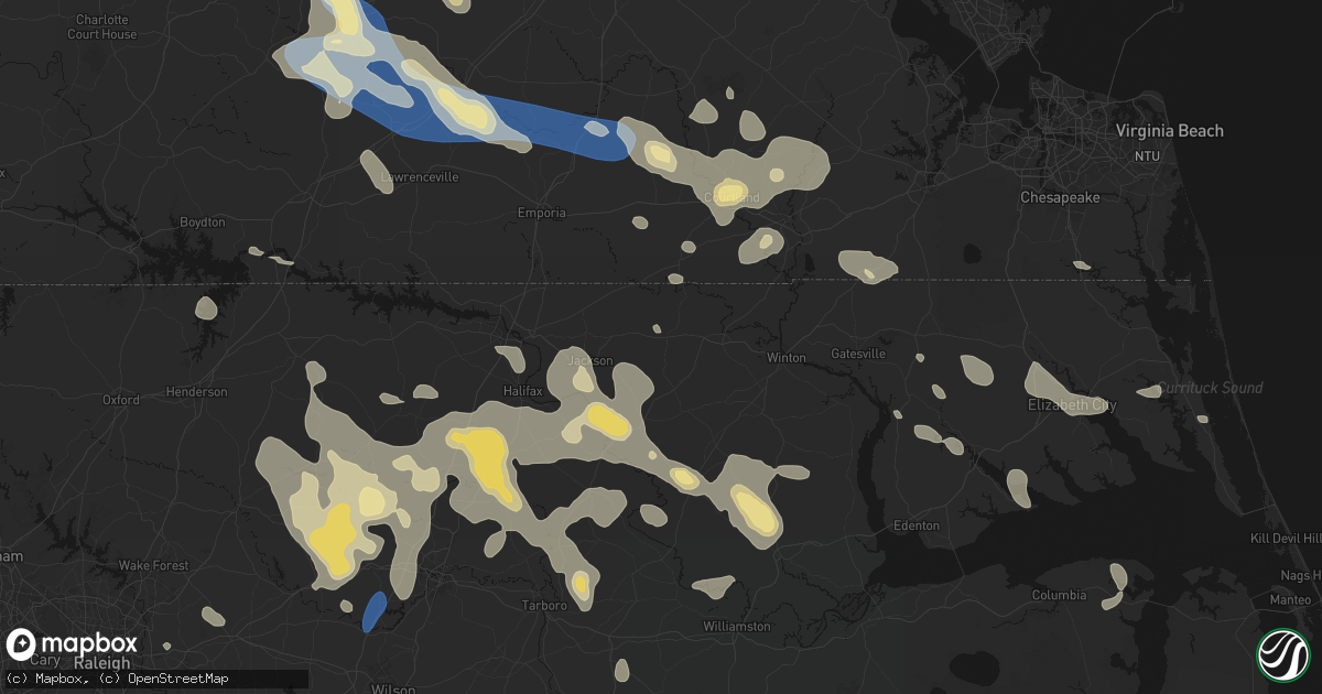 Hail map in Conway, NC on September 4, 2026