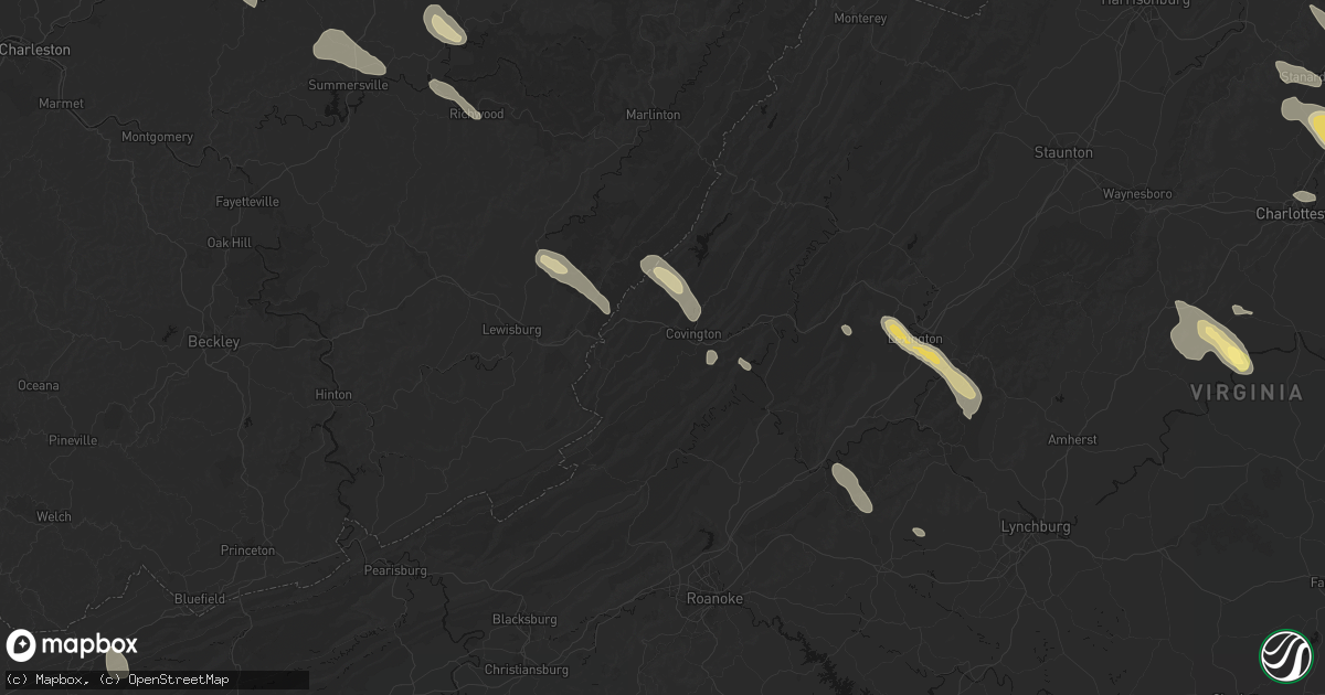 Hail map in Covington, VA on September 4, 2026