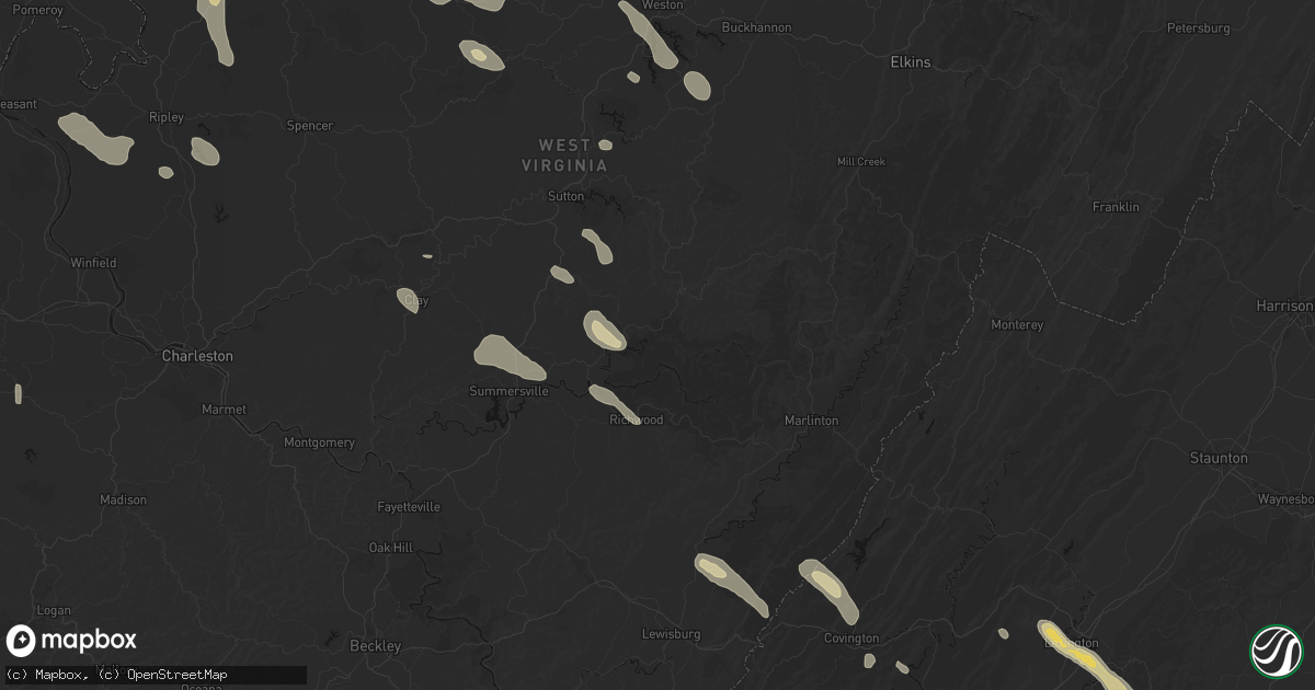 Hail map in Cowen, WV on September 4, 2026