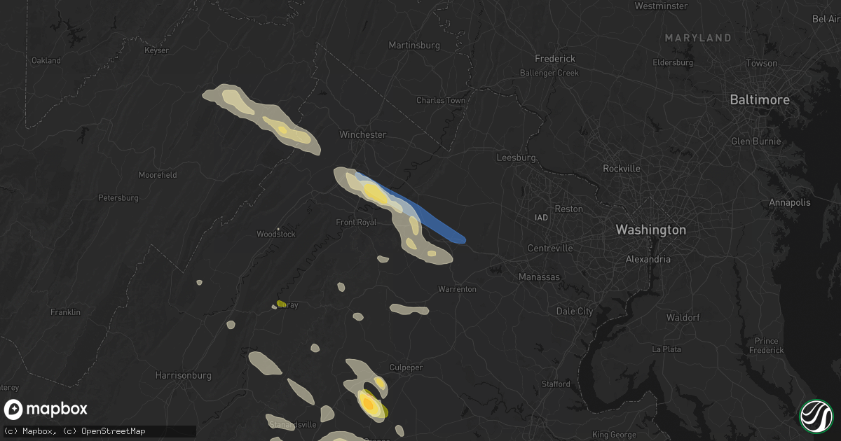 Hail map in Delaplane, VA on September 4, 2026
