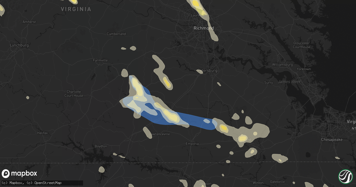 Hail map in Dewitt, VA on September 4, 2026