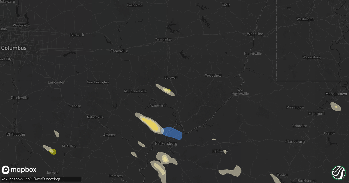 Hail map in Dexter City, OH on September 4, 2026