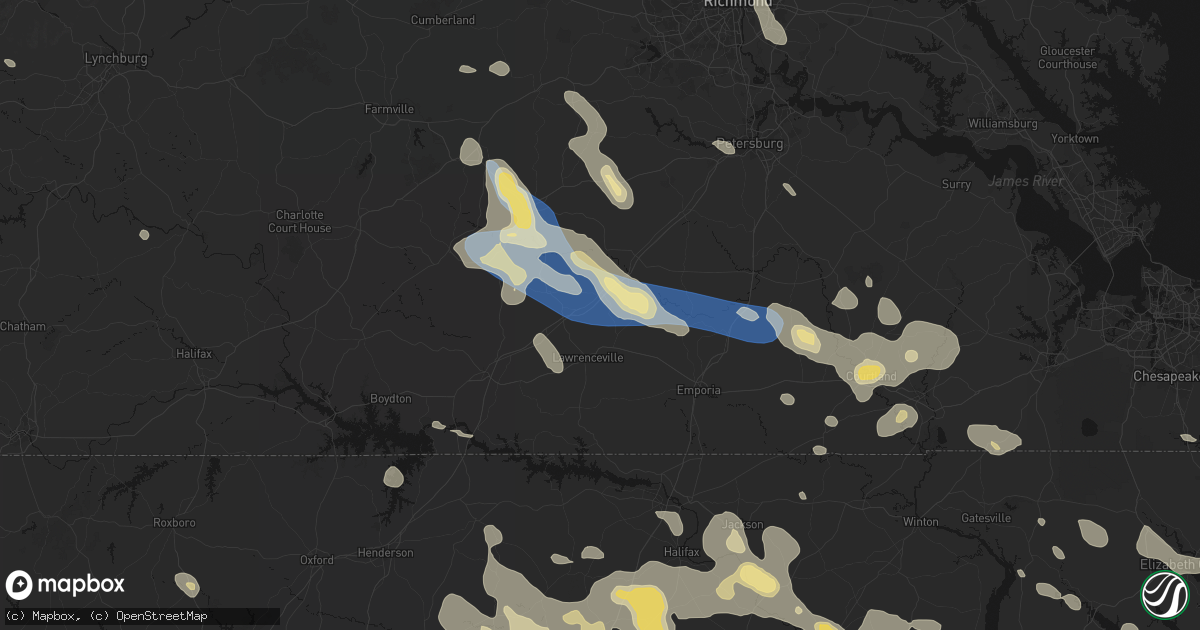 Hail map in Dolphin, VA on September 4, 2026