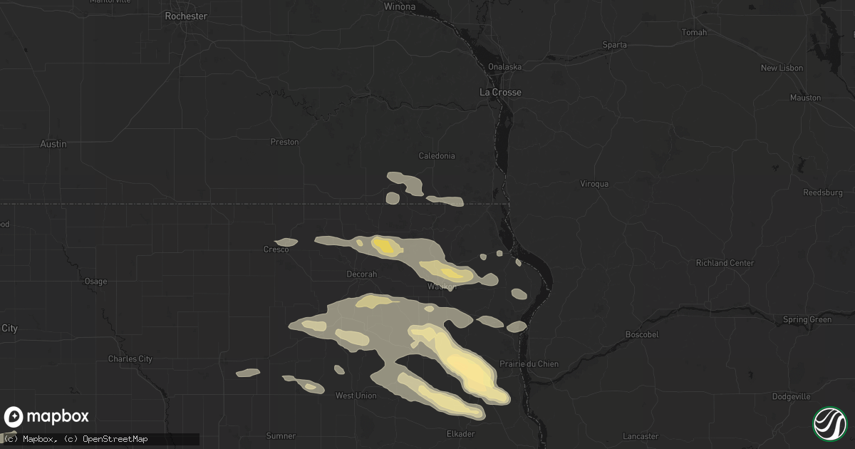 Hail map in Dorchester, IA on September 4, 2026