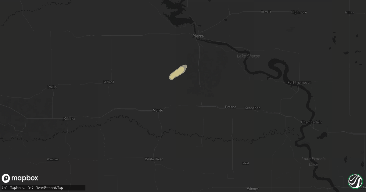Hail map in Draper, SD on September 4, 2026