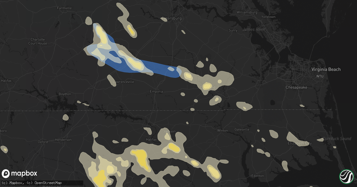 Hail map in Drewryville, VA on September 4, 2026
