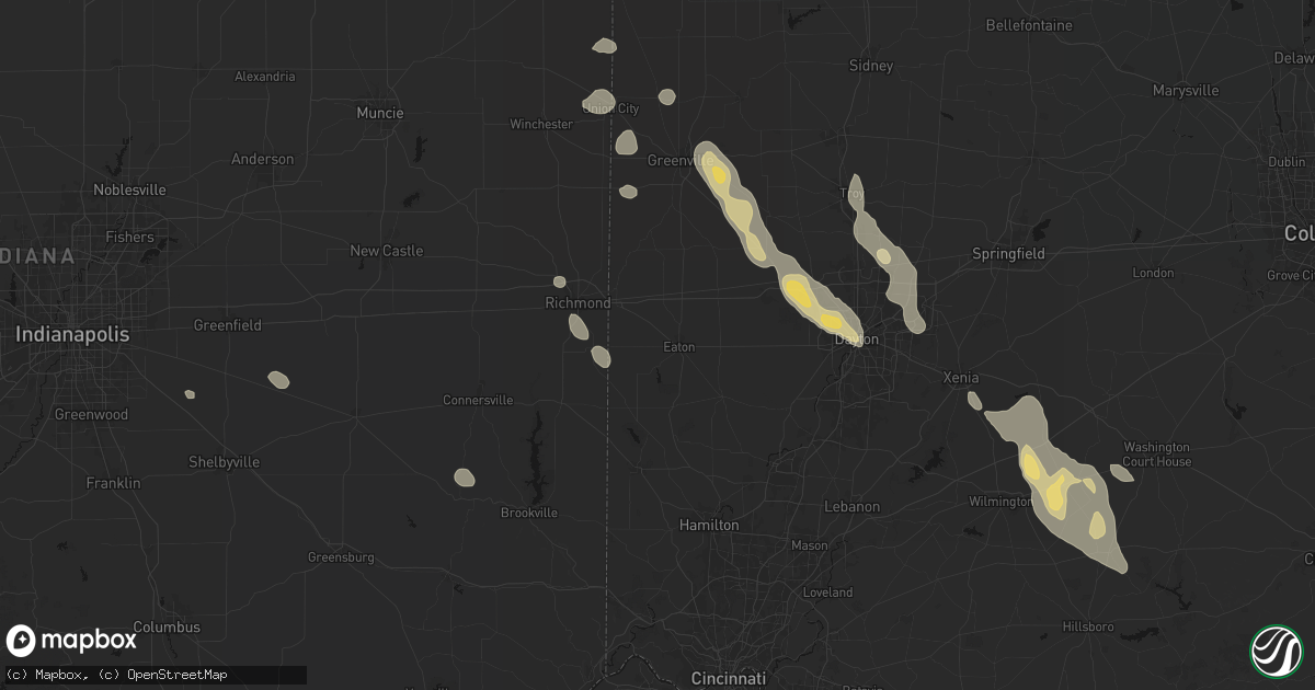 Hail map in Eaton, OH on September 4, 2026
