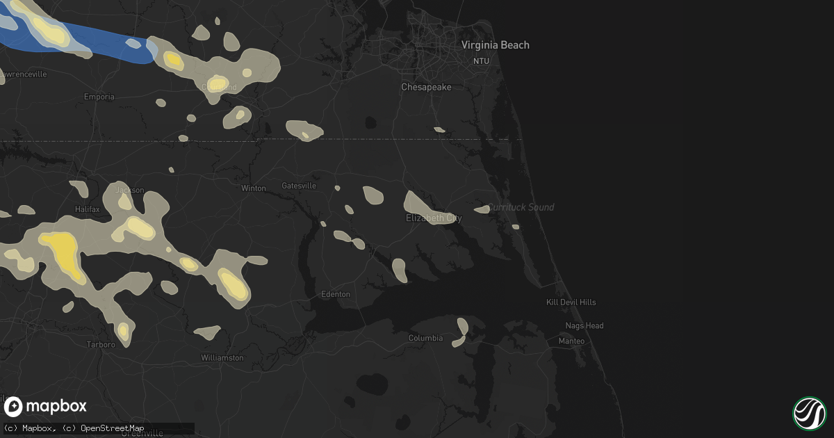 Hail map in Elizabeth City, NC on September 4, 2026