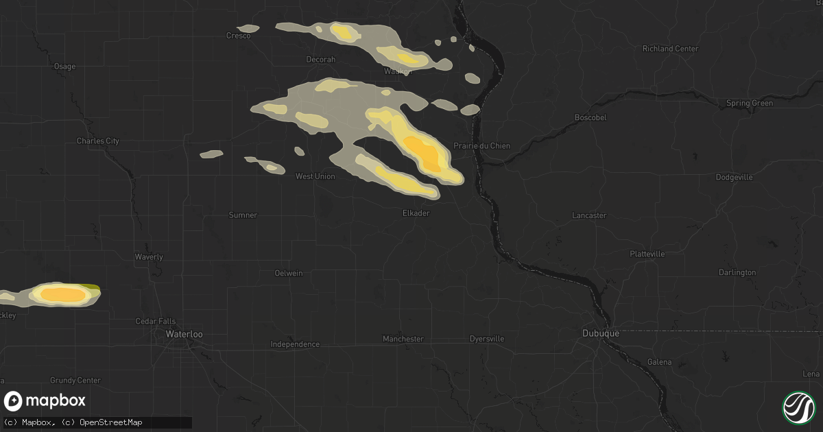 Hail map in Elkader, IA on September 4, 2026