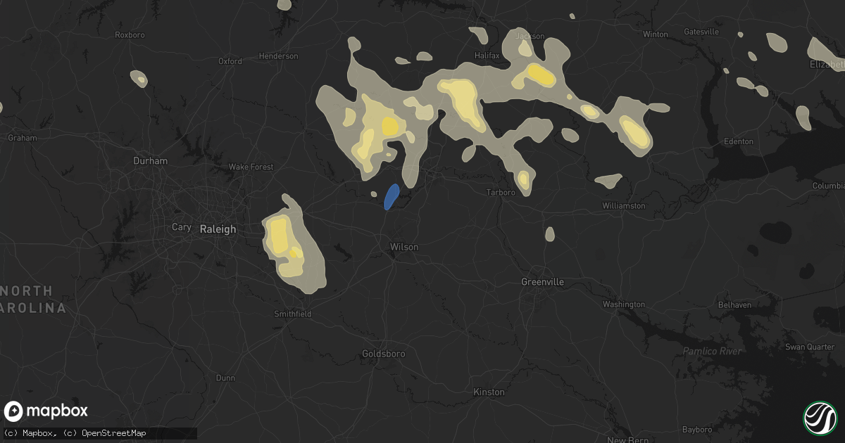 Hail map in Elm City, NC on September 4, 2026