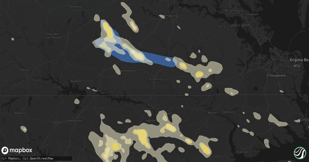 Hail map in Emporia, VA on September 4, 2026