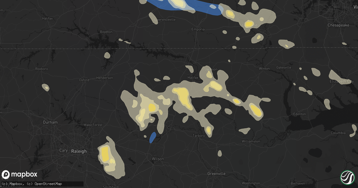 Hail map in Enfield, NC on September 4, 2026