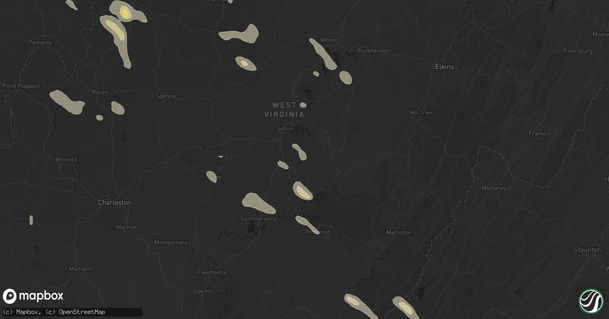 Hail map in Erbacon, WV on September 4, 2026