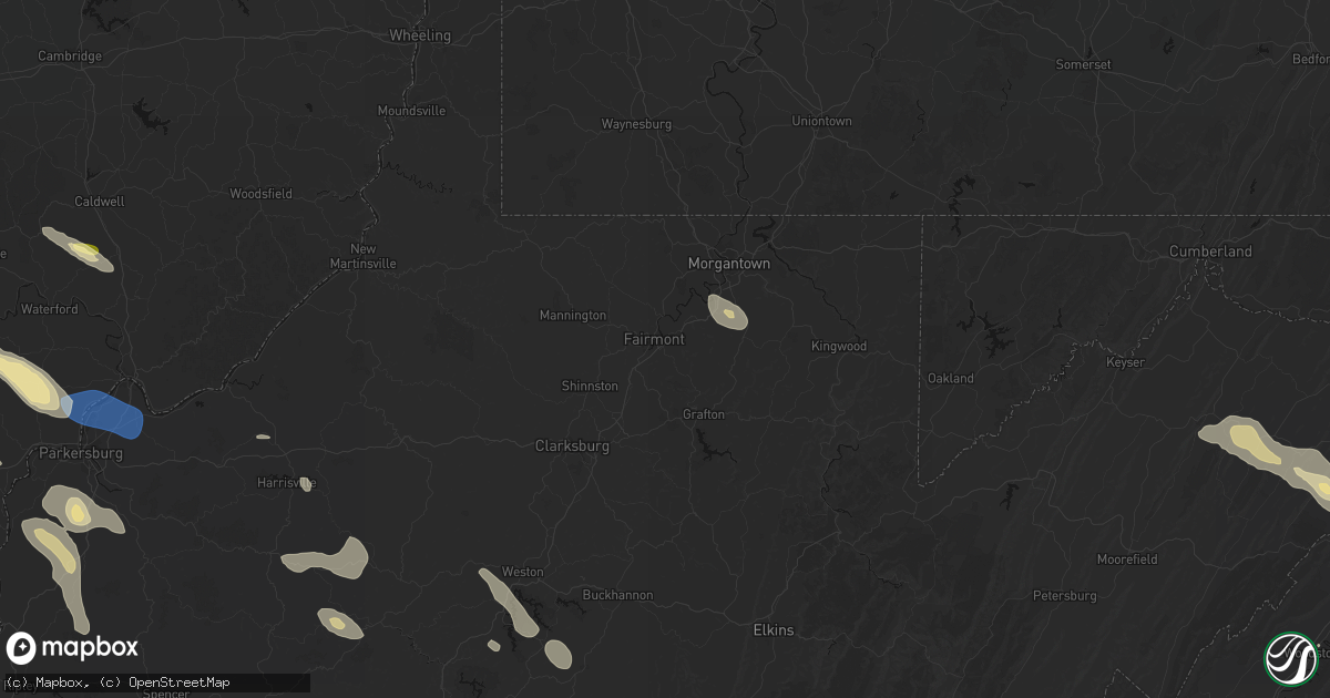 Hail map in Fairmont, WV on September 4, 2026