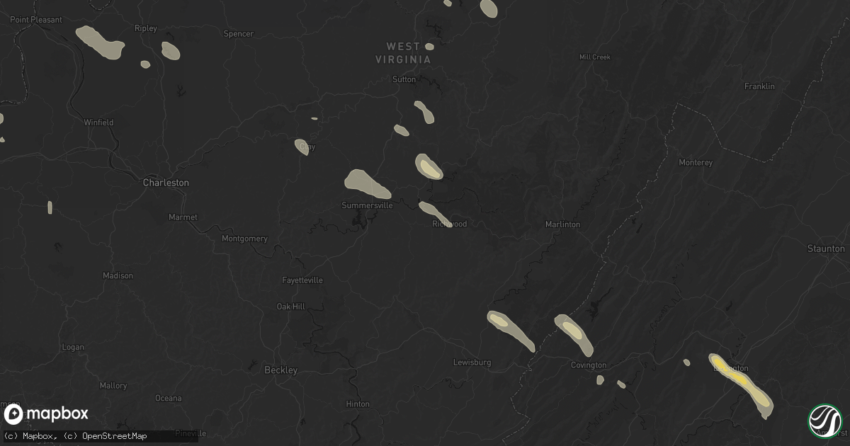 Hail map in Fenwick, WV on September 4, 2026