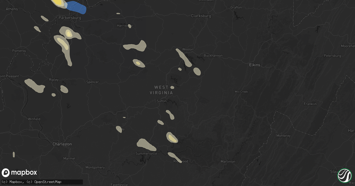 Hail map in Flatwoods, WV on September 4, 2026