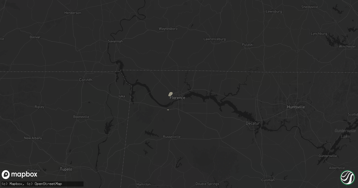 Hail map in Florence, AL on September 4, 2026