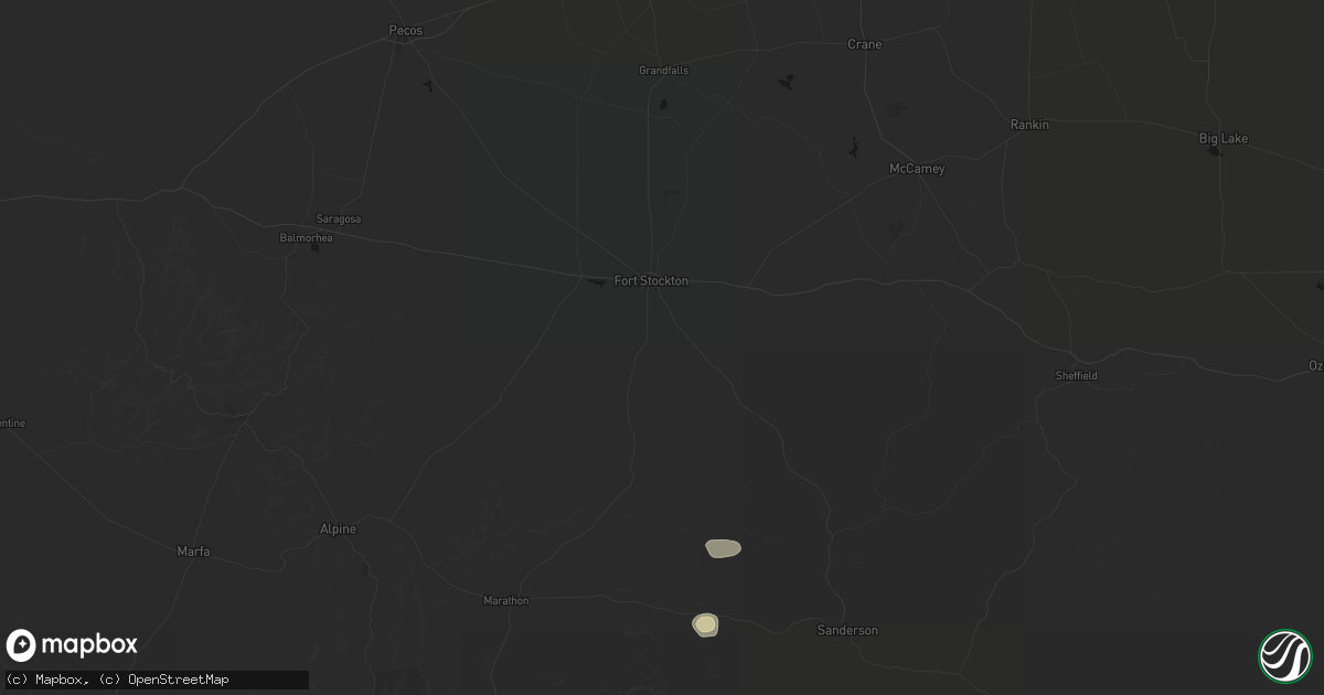 Hail map in Fort Stockton, TX on September 4, 2026