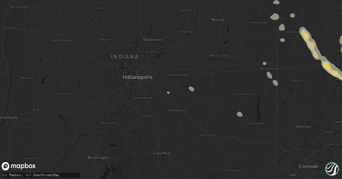 Hail map in Fountaintown, IN on September 4, 2026