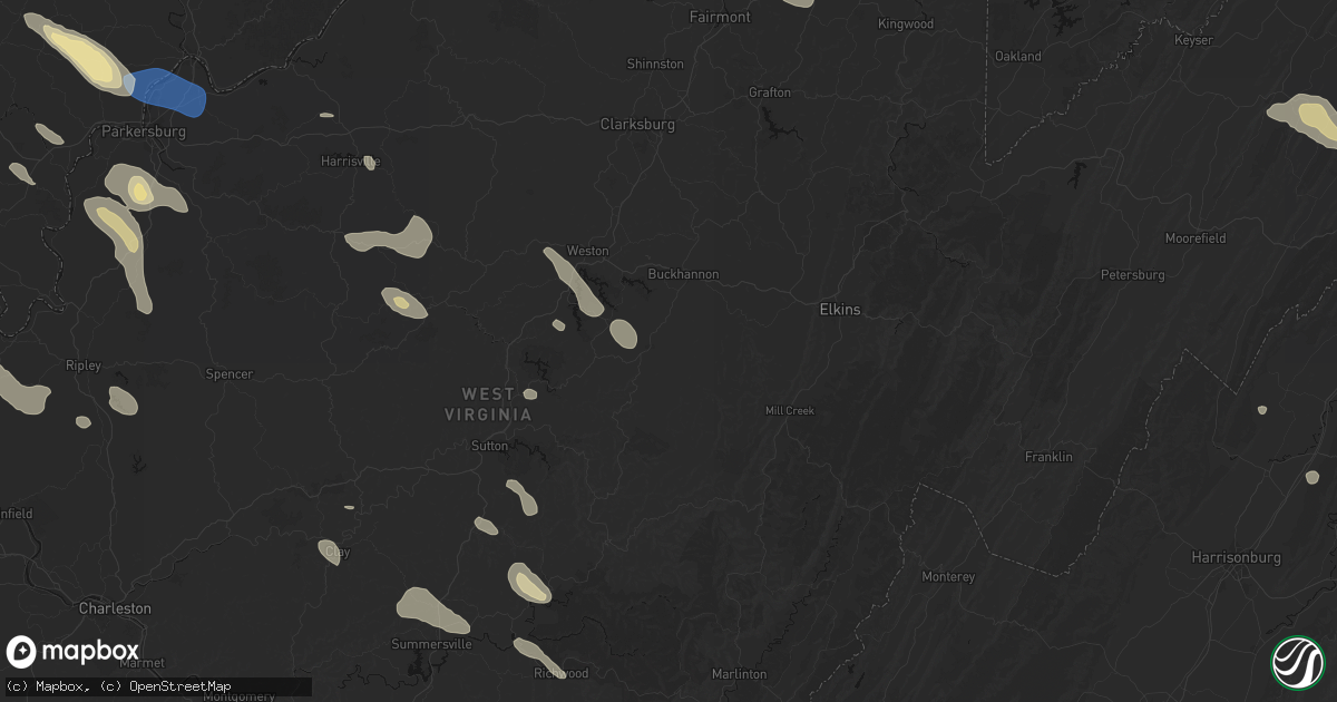 Hail map in French Creek, WV on September 4, 2026
