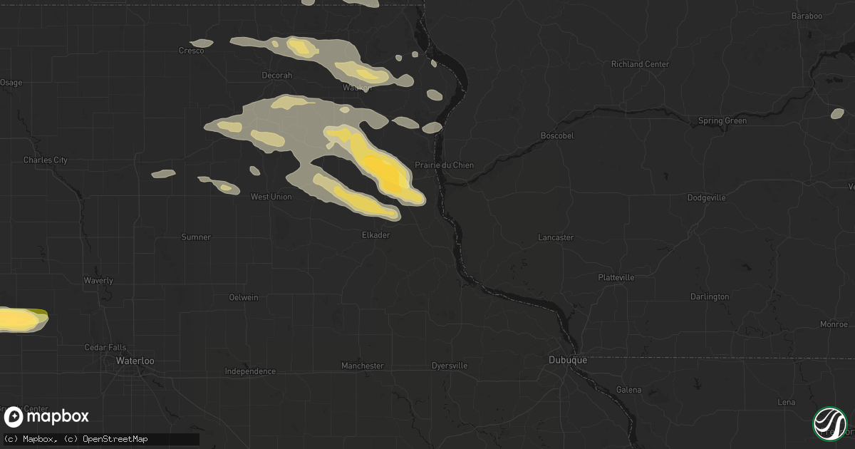 Hail map in Garnavillo, IA on September 4, 2026