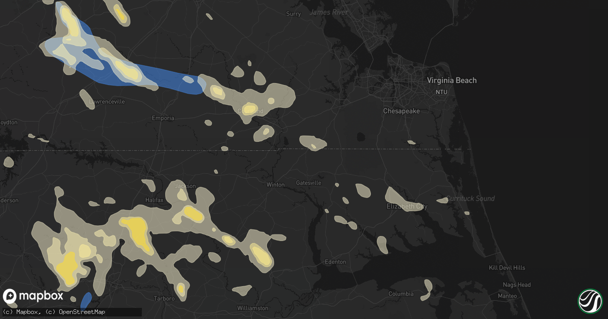 Hail map in Gates, NC on September 4, 2026