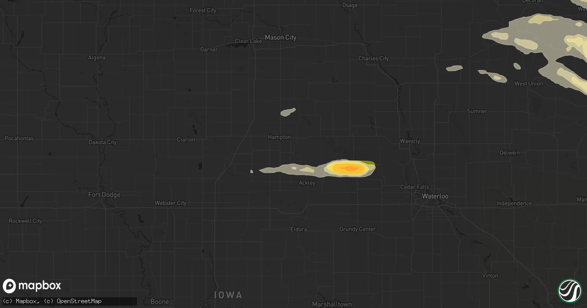 Hail map in Geneva, IA on September 4, 2026