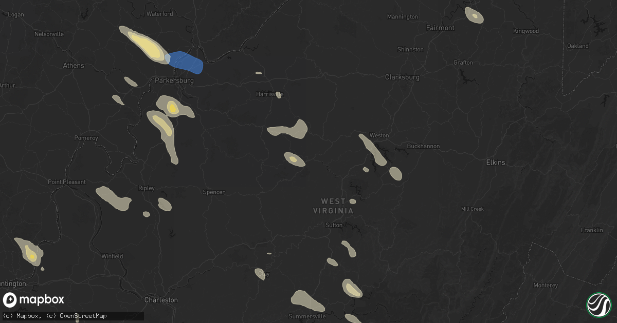 Hail map in Glenville, WV on September 4, 2026