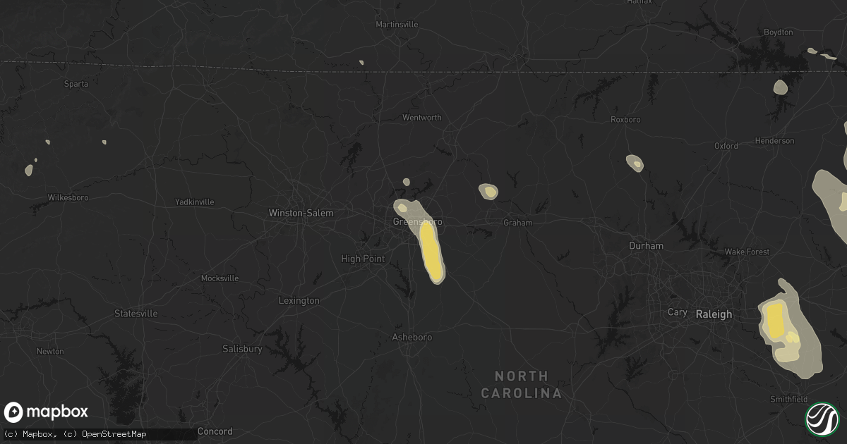 Hail map in Greensboro, NC on September 4, 2026